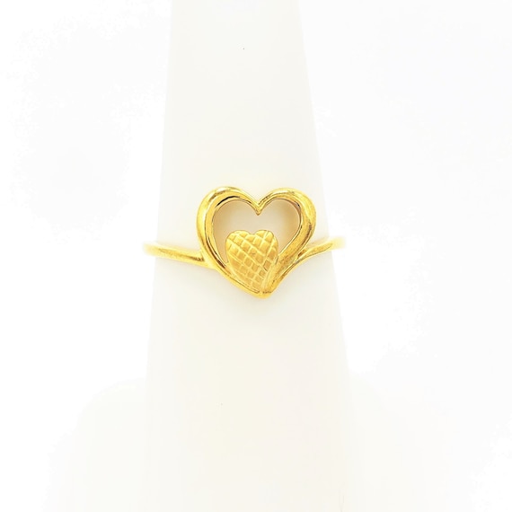 Heart shaped gold ring design for female discount