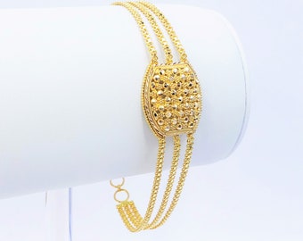 22K Solid Yellow Gold Women Bracelet 6.5&quot;-7.5&quot; Genuine Hallmarked 916 GOLDSHINE