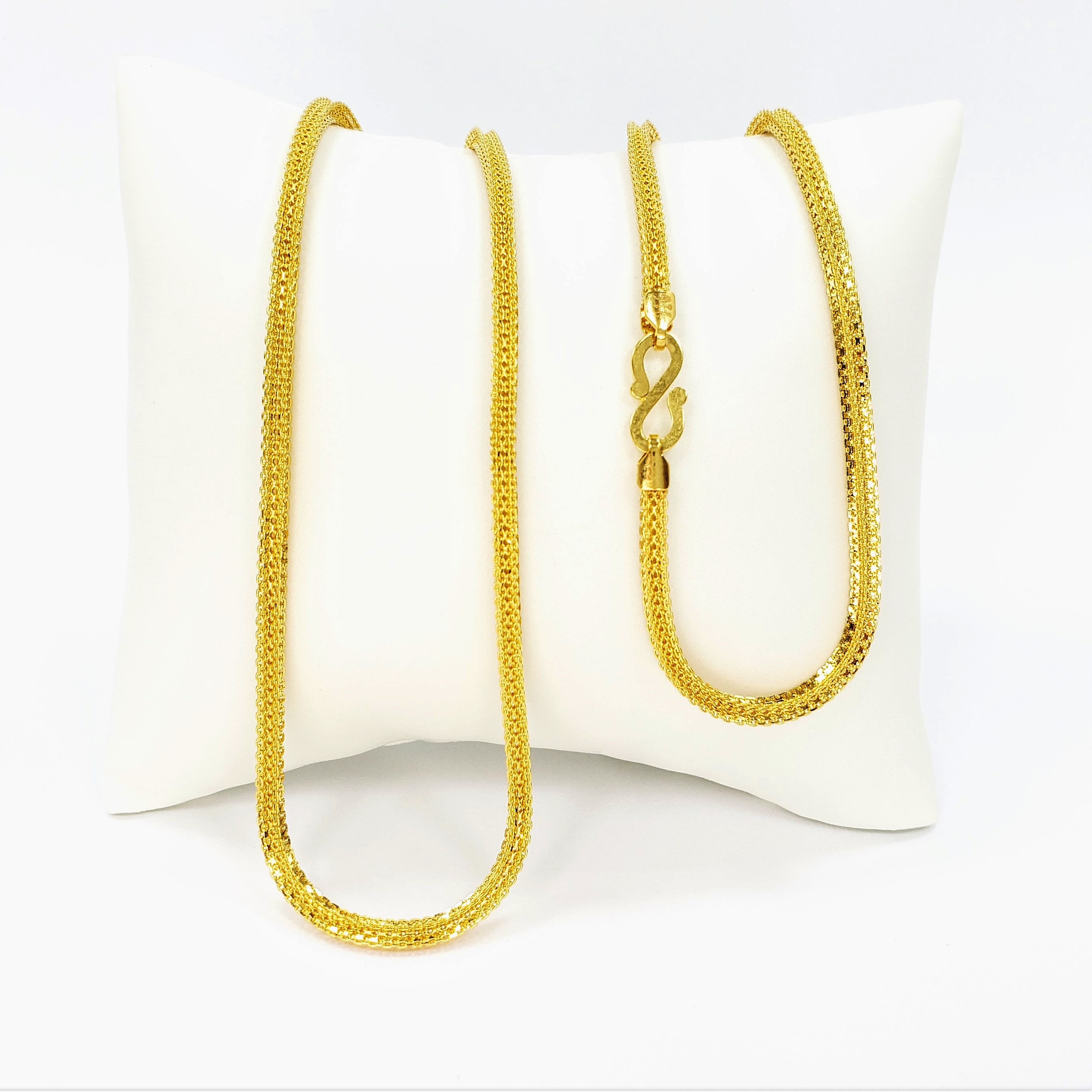 Solid 24K Yellow Gold S W Hook Clasp Fix Necklace Bracelet 3 Design  Available