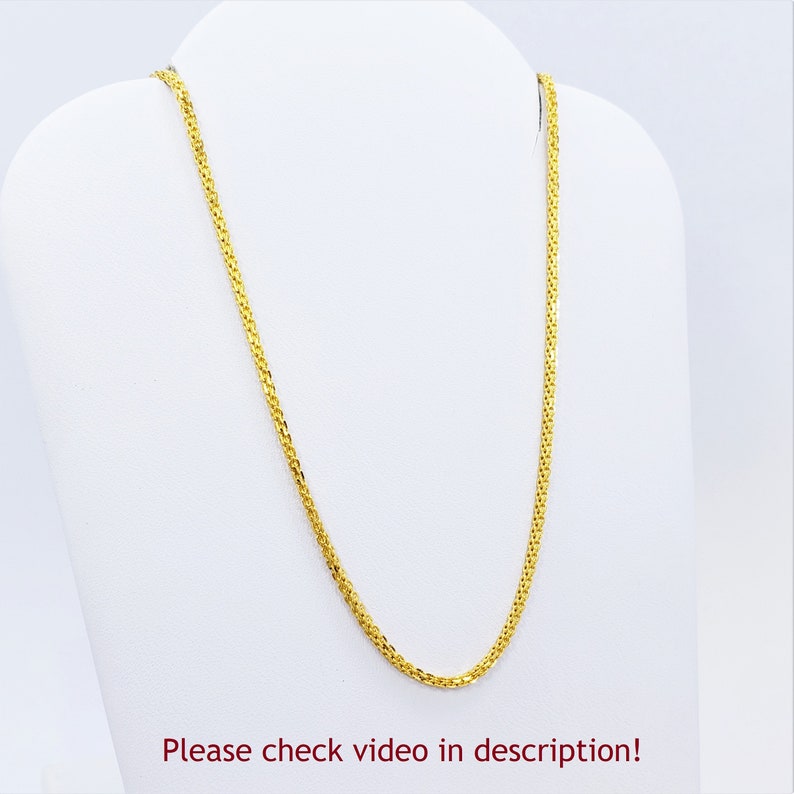 Genuine 22K Solid Gold 19.75 Chain Necklace 1.7mm Thin Etsy