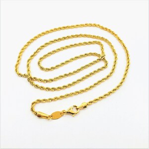 Genuine 22K Gold Rope Chain Necklace 21 