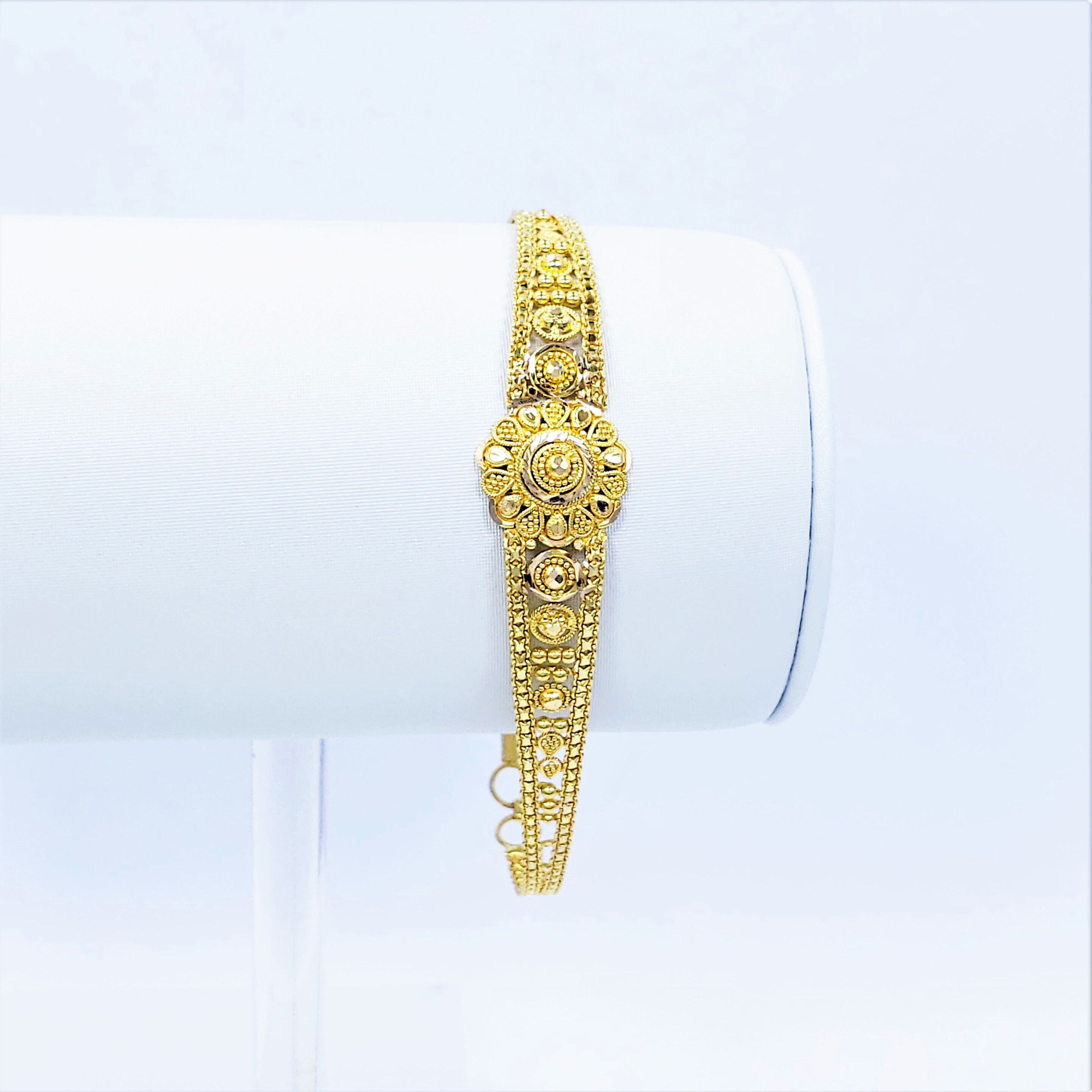 22K Solid Yellow Gold Women Bracelet 6.57.7 Etsy