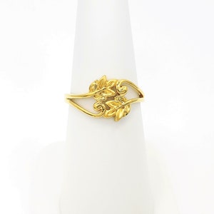 GoldShine 22K Solid Yellow Gold Ring US 7 Female Genuine Hallmarked 916