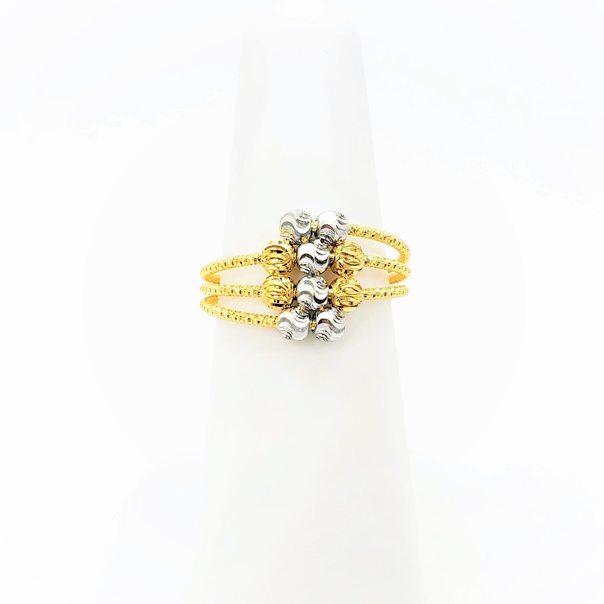22K Gold Ring Solid Yellow White Two Tones US 5.5 Female