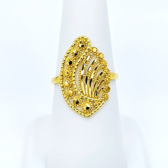 22K Solid Yellow Gold Ring Genuine Hallmarked 916 Beautiful