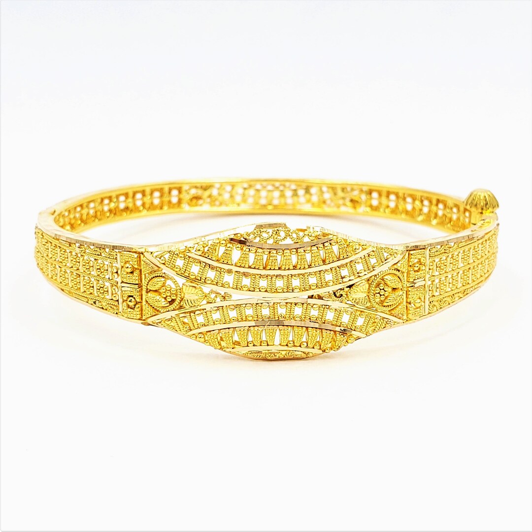 22K Solid Yellow Gold Bangle Bracelet Kada 2 Genuine Hallmarked 916 Handcrafted Etsy Australia