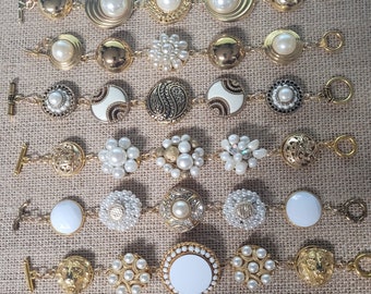 1 Pearl vintage earring bracelet