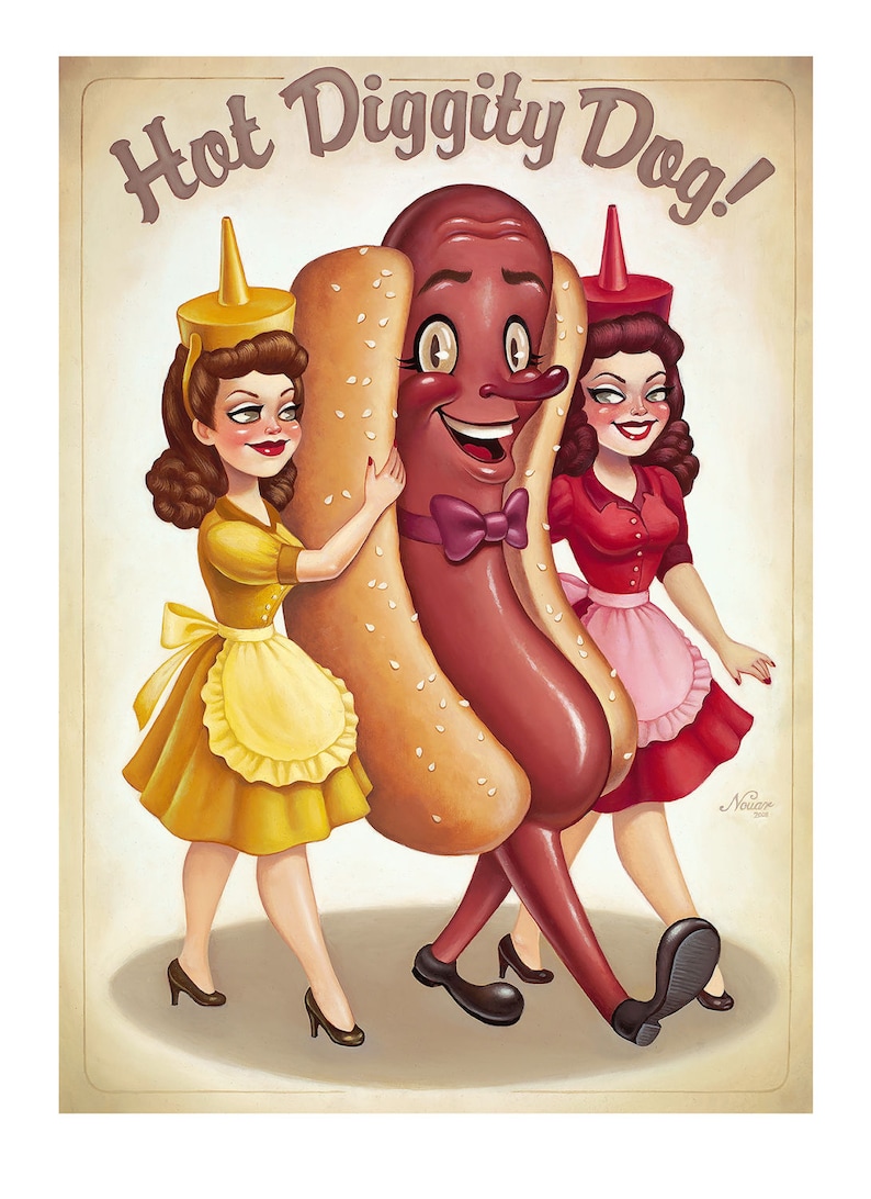 Hot Diggity Dog Fine Art Print by Nouar Etsy