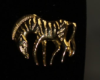 Gold Zebra Brooch