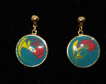 Multi Color Round Earrings