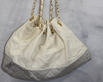 Bolsa Tote Branca e Dourada
