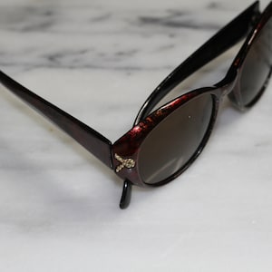 Black Red  Round Sunglasses