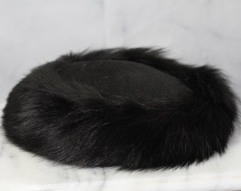 Fur Wool Round Black Hat (8)