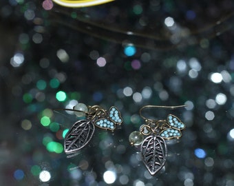 Turquoise Navajo Leaf Butterly Earrings *Excellent Condition