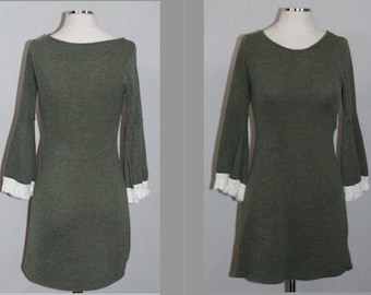 slim fit dress slacks Olive Illusion Neckline Lace Maxi Dress Small main image 1