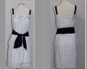 Vestido blanco y negro BCBG (4)