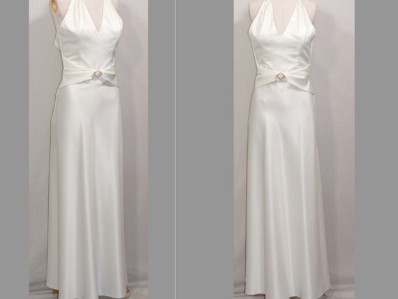 Let's Fashion White Halter Gown - image 1