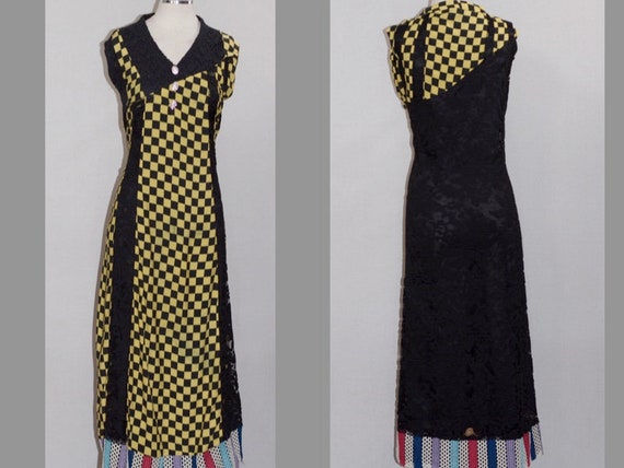 Yellow & Black Checkered Dress - image 1