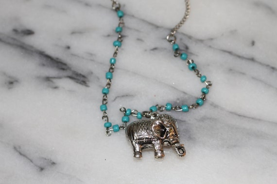 Turquoise Elephant Necklace - image 2