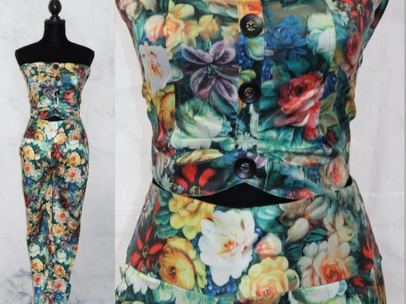 Silk Floral Top + Pants Set (s) - image 1