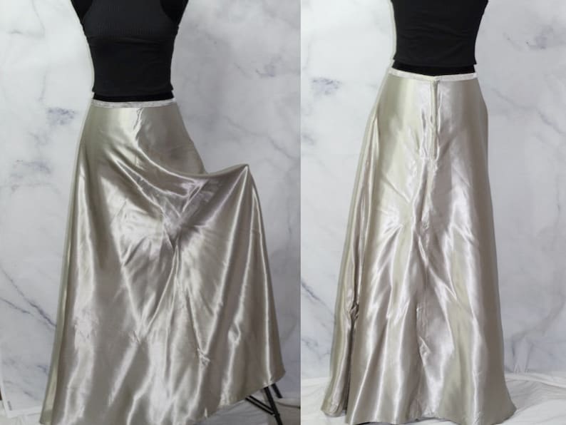 S-M Handmade Silver Long Ankle Skirt