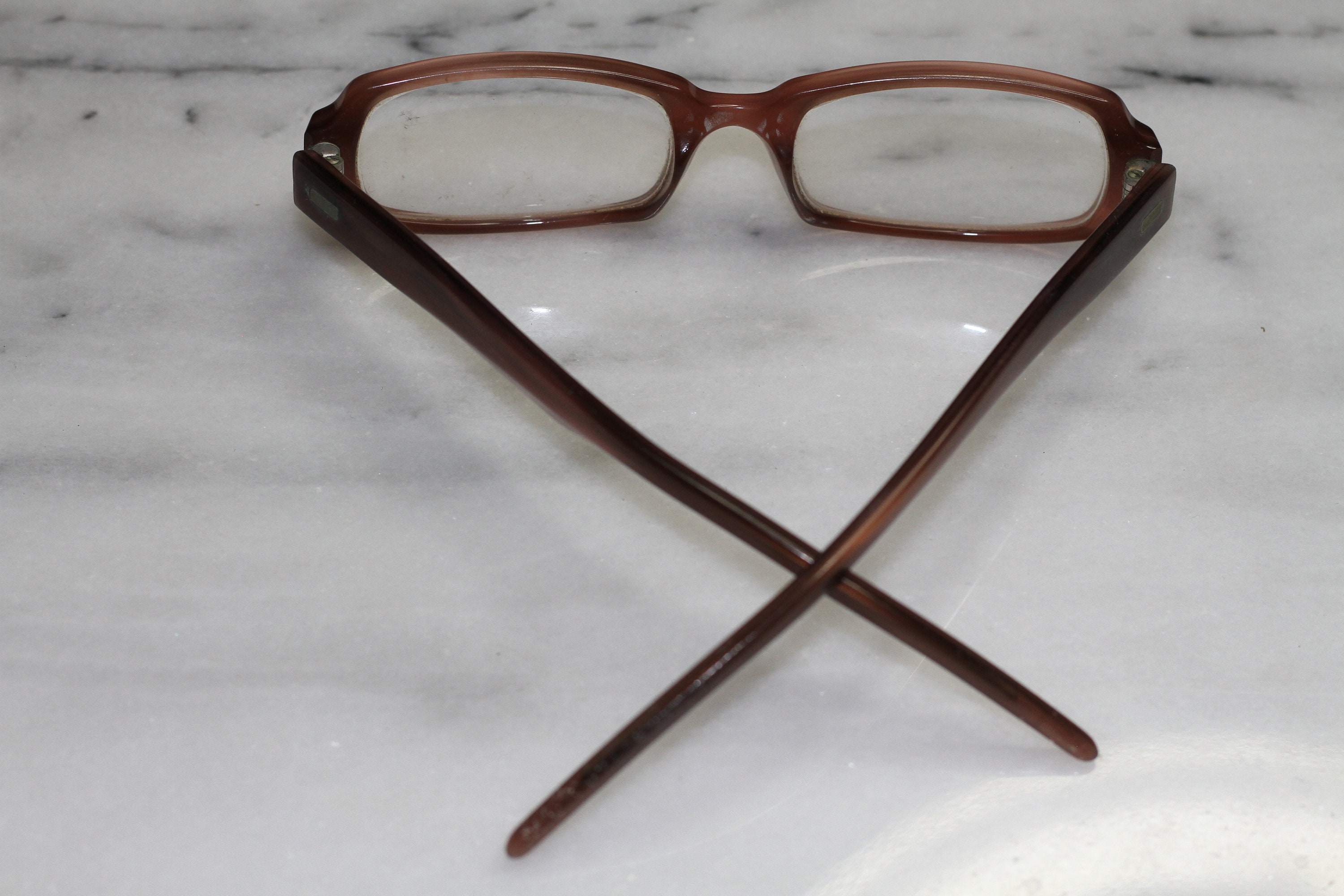 Reiz Rectangular Brown Acetate Optical Frames - NWT Translucent Brown Rectangle Glasses Frames for Eyeglasses  main image 3