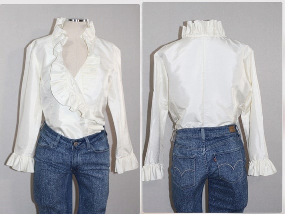 Calvin Klein Ivory Ruffle Blouse - image 3