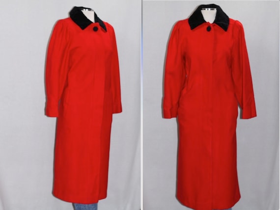 Charles Klein Red Wool Trench Coat - image 1