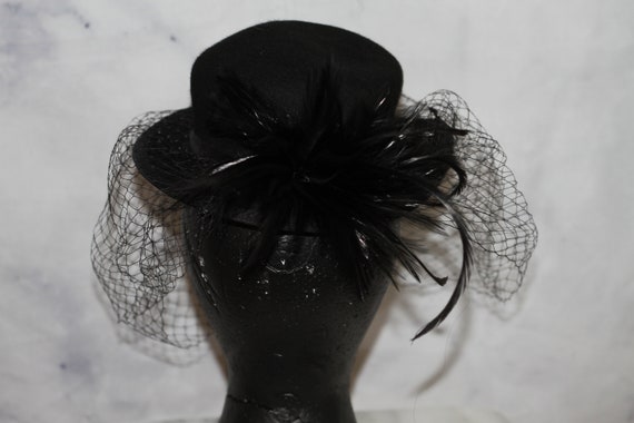 Black Wool Pill Box With Veil - Etsy Canada
