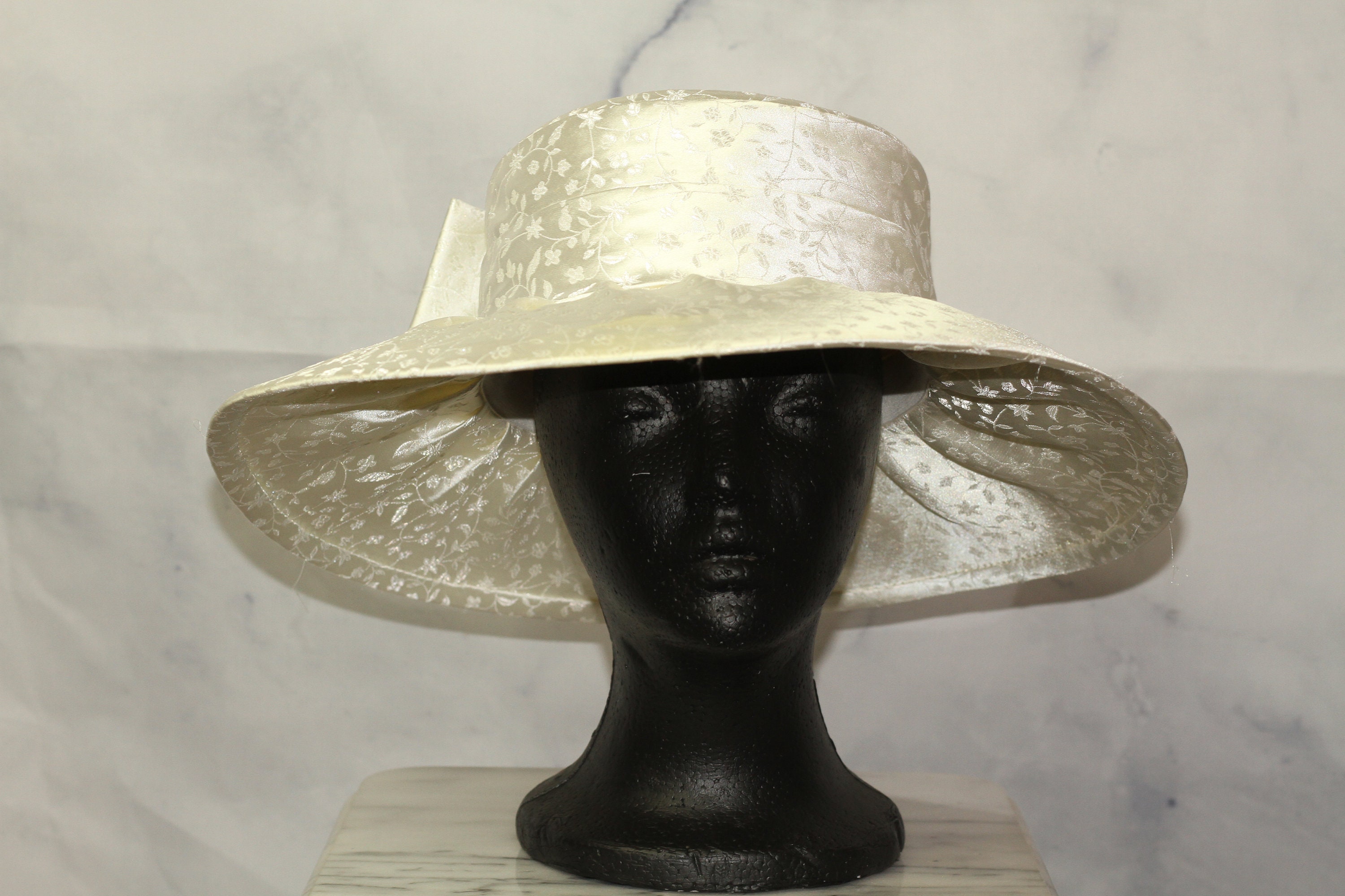 Terramina White Flower Embodied Wide Brim Hat (8) - Etsy