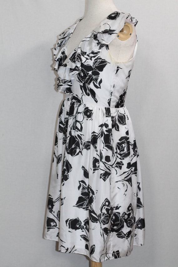 Black White Silk Dress - image 8