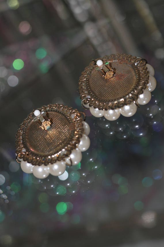 Antique Faux Pearl Statement Earrings - image 6