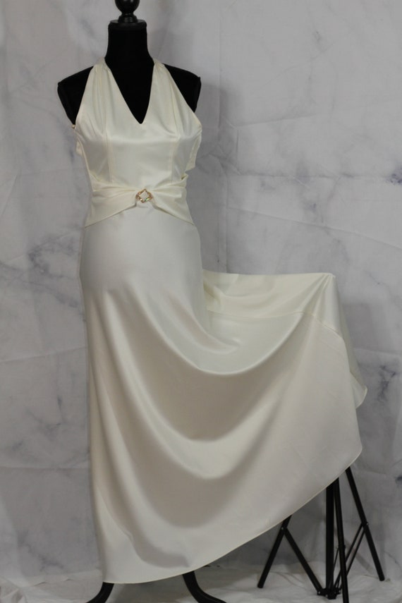 Let's Fashion White Halter Gown - image 4