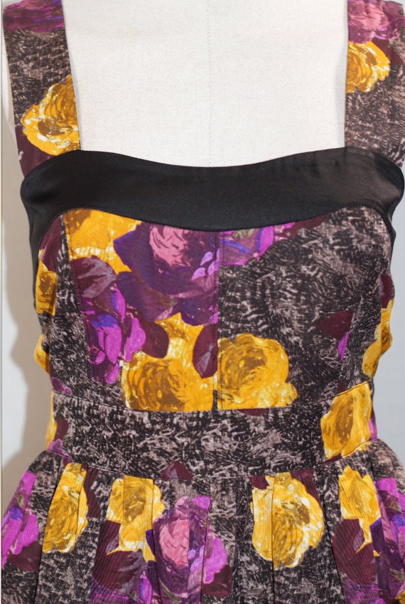 Purple & Yellow Silk Dress - image 5