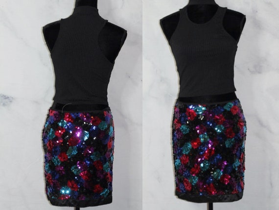 Multi Color Sequin Skirt (M) - image 1