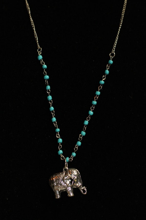 Turquoise Elephant Necklace - image 1