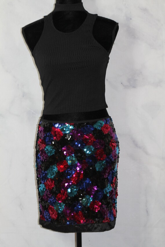 Multi Color Sequin Skirt (M) - image 5