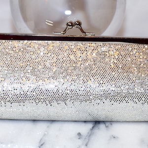 Silver Sequin & Shimmer Mini Clutch Bag