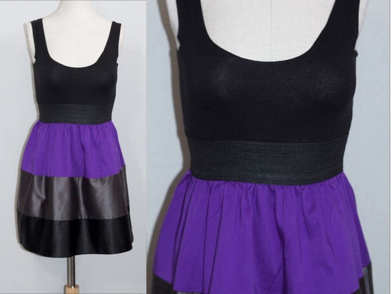 Black Grey Purple Dress - image 3