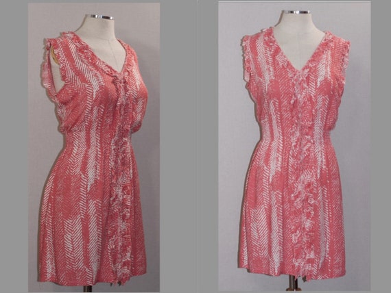 THML Pink & White Cotton Dress (M) - image 3