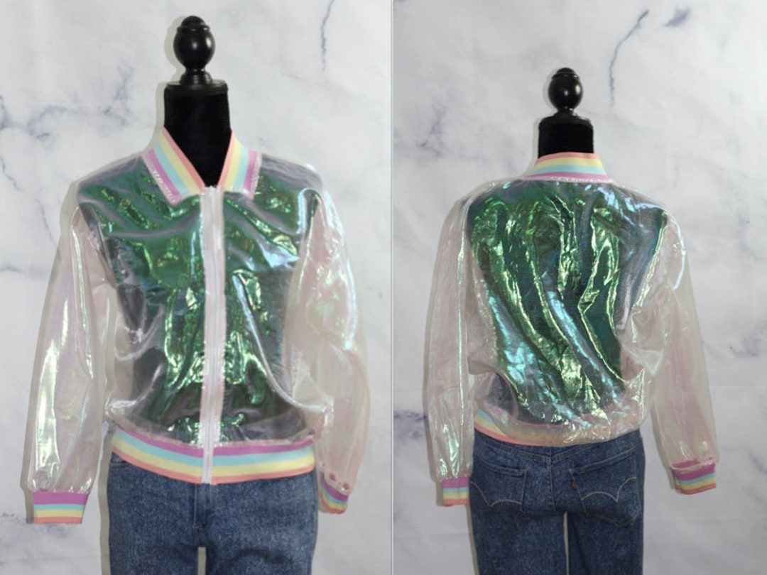 Iridescent transparent jacket discount