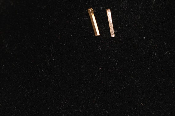 Gold Bar Stud - Pink Tassel Earrings (2pc) View 5