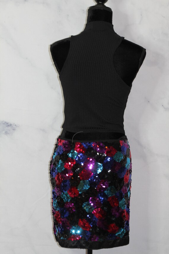 Multi Color Sequin Skirt (M) - image 8