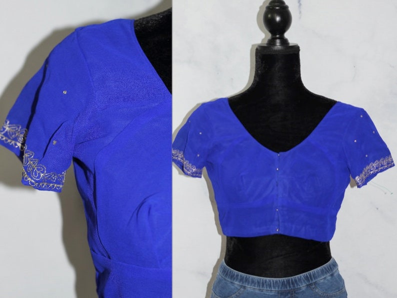 s Handmade Royal Blue Mid Drift Top