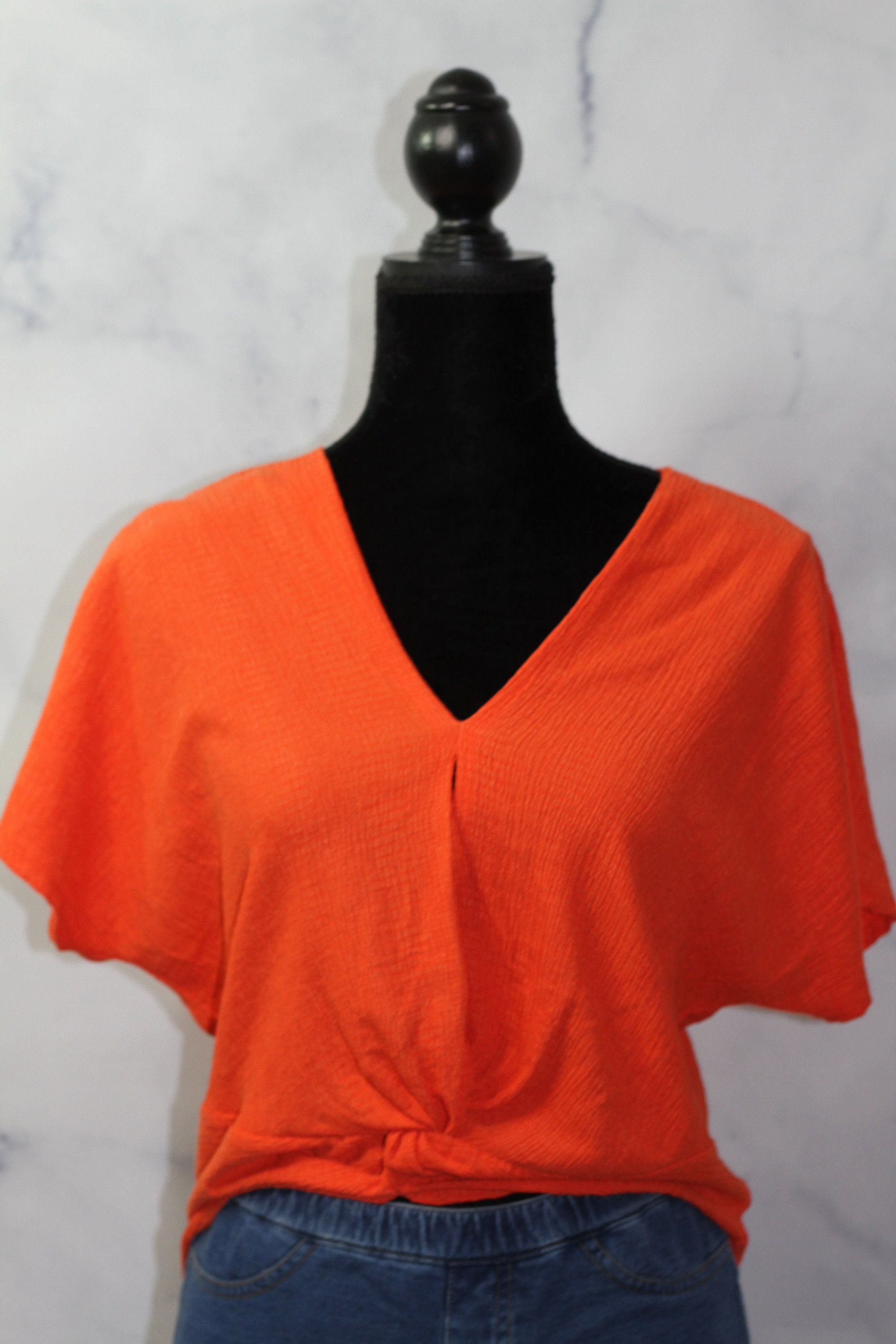 Haut Femme Zara Orange Et Blanc - Taille S, Manches Courtes, Occasion Très Bon état, Style Débardeur