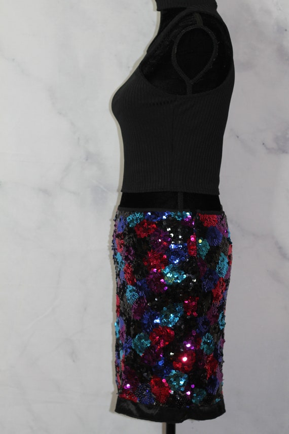 Multi Color Sequin Skirt (M) - image 7