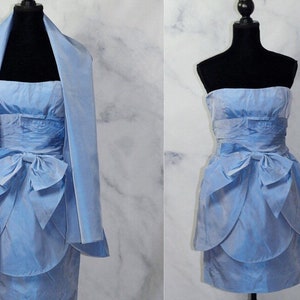 Carol Mignon Boutique Blue Sequin Strapless  Gown Formal Dress (2)