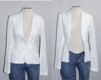 BCBG Linen White Blazer
