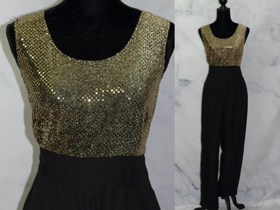 John Roberts Gold Metallic Jumpsuit (10T)