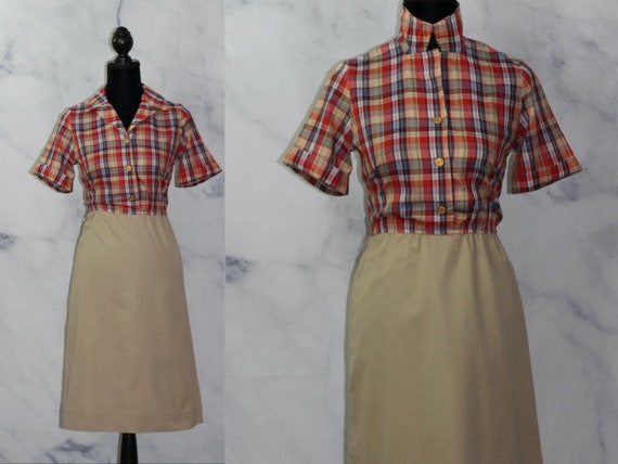 Toni Todd Brown Red Brown Knee Length Shirt Dress